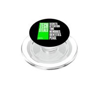 Tech Steals Unplug - Green Gadget Anti Ai PopSockets PopGrip for MagSafe