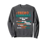 Tech Support Definition Computer Nerd IT Helpdesk Sweatshirt, Adult Unisex, Dark Heather Grey, Large