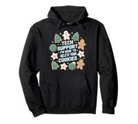 Tech Support Delete Cookies Christmas Geek Humor Holiday Pullover Hoodie