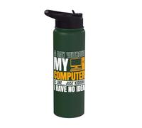 Tech Support Help Desk IT Call Center Computer G gent Stainless Steel Insulated Water Bottle