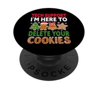 Tech Support Here To Delete Cookies Xmas Funny Christmas PopSockets Adhesive PopGrip