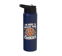 Tech Support I'm Here to Delete Your Cookies Christmas Stainless Steel Insulated Water Bottle