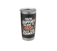 Tech Support I'm Here to Delete Your Cookies Christmas Xmas Stainless Steel Insulated Tumbler
