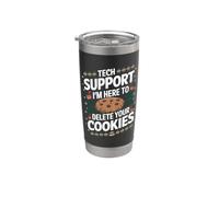 Tech Support I'm Here to Delete Your Cookies Christmas Xmas Stainless Steel Insulated Tumbler