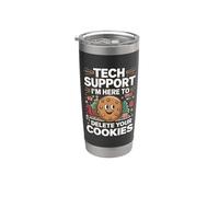 Tech Support I'm Here to Delete Your Cookies Christmas Xmas Stainless Steel Insulated Tumbler