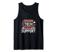 Tech Support Pixelated Icons IT Retro Design Tank Top