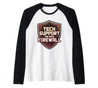 Tech Support The Real Firewall IT Security Engineer Raglan Baseball Tee