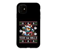 TECH THE HALLS Funny Ugly Christmas Sweater Corgi Santa Meme Case for iPhone 11