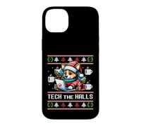 TECH THE HALLS Funny Ugly Christmas Sweater Corgi Santa Meme Case for iPhone 14 Plus