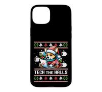TECH THE HALLS Funny Ugly Christmas Sweater Corgi Santa Meme Case for iPhone 15 Plus