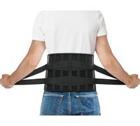 TECH THERAPEUTICS Lower Back Support Belt for Women and Men - Lumbar Support Belt for Back Pain Relief - Posture Corrector Adjustable for Back and Abdomen - Black - Size L - XL