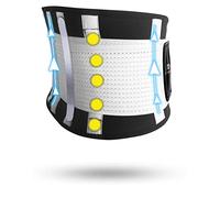 TECH THERAPEUTICS Lower Back Support Belt for Women and Men - Lumbar Support Belt for Back Pain Relief - Posture Corrector Adjustable for Back and Abdomen - White - Size XS - M
