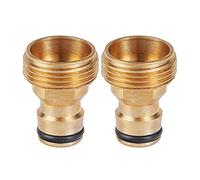 Tech Traders 2Pack Garden Hose Quick Connector 3/4 inch Brass Male Thread Hose Nozzle Quick Connect Adapter