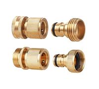 Tech Traders 4Pcs Expandable Garden Hose Male and Female Adaptors Connector,Brass Hose Quick Connector Fittings for Spray Guns,Gardening,Spray Appliance Kit