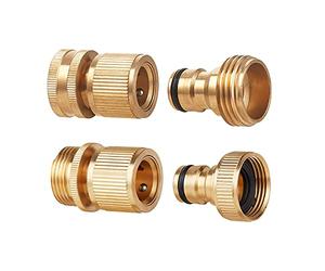 Tech Traders 4Pcs Expandable Garden Hose Male and Female Adaptors Connector,Brass Hose Quick Connector Fittings for Spray Guns,Gardening,Spray Appliance Kit