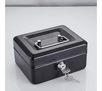 Tech Traders 6-Inch Metal Cash Box with 2 Keys - Colour May Vary