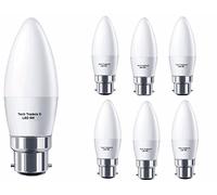 Tech Traders C37 Baynoet LED Candle Bulbs Day White 5W 6pcs in One Pack