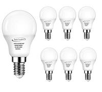 Tech Traders P45 E14 LED Golf Ball Light Bulbs, 5W SES Bulb, Equivalent to 50W Small Edison Screw Bulbs, Warm White 3000K Frosted, 400Lm, Non-Dimmable, Energy Saver, LED Light Bulb -Pack of 6