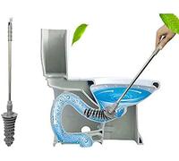 Tech Traders ® Powerful Toilet Plunger,Toilet Plunger With Flexible Silicone Rubber,Piston Type Toilet Clog Remover,Clears all blockages, Stainless Steel Handle with Wall Hook