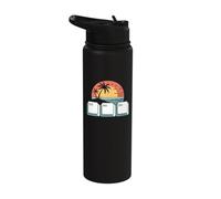 Tech Vacation Humor - Ctrl Alt Esc Beach Escape Stainless Steel Insulated Water Bottle