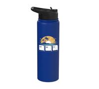 Tech Vacation Humor - Ctrl Alt Esc Beach Escape Stainless Steel Insulated Water Bottle