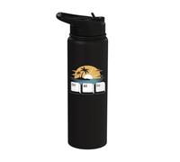 Tech Vacation Humor - Ctrl Alt Esc Beach Escape Stainless Steel Insulated Water Bottle
