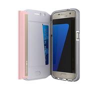 Tech21 Evo Wallet Durable Impact Resistant Folio Flip Case Cover with FlexShock Technology and Credit Card Slot for Samsung Galaxy S7 - Pink