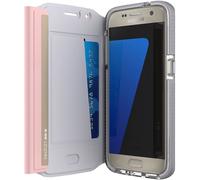 Tech21 Evo Wallet Durable Impact Resistant Folio Flip Case Cover with FlexShock Technology and Credit Card Slot for Samsung Galaxy S7 - Pink