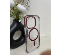 Tech21 EvoCrystal Clear Case For Apple iPhone 14 Pro MagSafe Compatible Burgundy