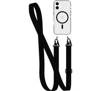 Tech21 EvoCrystal with Crossbody for iPhone 16 - Compatible with MagSafe - Impact Protection Case 15x Military Standard Tested - With CrossBody Lanyard -in Black