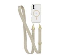 Tech21 EvoCrystal with Crossbody for iPhone 16 - Compatible with MagSafe - Impact Protection Case 15x Military Standard Tested - With CrossBody Lanyard -in Gold