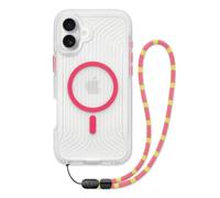 tech21 FlexPro Case for Apple iPhone Series/MagSafe Compatible-21x Military Standard Protection - FlexShock Material/Lanyard(Neon Pink/Orange Glow in the Dark, Apple iPhone 16 Plus)