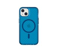 tech21 iPhone 14 Evo Check Compatible with MagSafe - Shock-Absorbing & Slim Protective Phone Case 16ft FlexShock Multi-Drop Protection Extra Buttons Blue