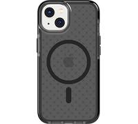 tech21 iPhone 14 Evo Check Compatible with MagSafe - Shock-Absorbing & Slim Protective Phone Case with 16ft FlexShock Multi-Drop Protection & Extra Buttons Smokey Black