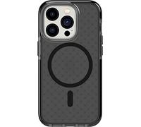 tech21 iPhone 14 Pro Evo Check Compatible with MagSafe - Shock-Absorbing & Slim Protective Phone Case with 16ft FlexShock Multi-Drop Protection & Extra Buttons Smokey Black
