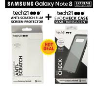 Tech21 Note 8 Film Screen Protector + Gel Case Cover for Samsung Galaxy Note8
