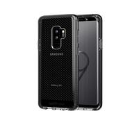 Tech21 Protective Samsung Galaxy S9 Plus Case Thin Patterned Back Cover with FlexShock - Evo Check - Smokey Black