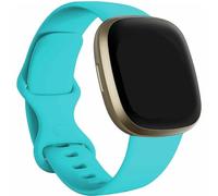 Techaccessor Strap Compatible with Fitbit Versa 3 / Versa 4 / Sense/Sense 2, Classic Soft Silicone Watch Straps Wristbands Unisex, Small Large (Small: 14-18cm, Teal)