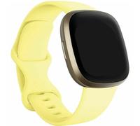 Techaccessor Strap Compatible with Fitbit Versa 3 / Versa 4 / Sense/Sense 2, Classic Soft Silicone Watch Straps Wristbands Unisex, Small Large (Small: 14-18cm, Light Yellow)