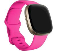 Techaccessor Strap Compatible with Fitbit Versa 3 / Versa 4 / Sense/Sense 2, Classic Soft Silicone Watch Straps Wristbands Unisex, Small Large (Large: 18-22cm, Hot Pink)