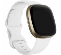 Techaccessor Strap Compatible with Fitbit Versa 3 / Versa 4 / Sense/Sense 2, Classic Soft Silicone Watch Straps Wristbands Unisex, Small Large (Small: 14-18cm, White)