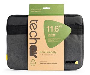 Techair TAECV007 Sustainable style for 11.6" laptops and Chromebooks. Made from recycled bottles, the Eco Sleeve pairs eco-friendly design with lifetime durability.