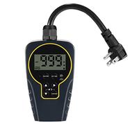 Techbee 1 s to 999 h Short/Long On-Off Interval Repeat Cycle Timer Plug Outlet with Countdown and Light Sensor, Waterproof for Outdoor (15A 1HP)