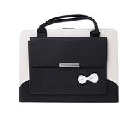 Techcircle Handbag Case for iPad Pro 13" 2024, Air 13" M2 M3, iPad Pro 12.9-inch 2022/2021/2020/2018, Cute Bowknot Pocket Wallet Design Folio Stand PU Leather Carrying Case, Auto Sleep/Wake, Black