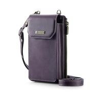 TECHCIRCLE Small Crossbody Phone Purse with Shoulder Strap + Wristlet, RFID Blocking Cell Phone Holder Wallet Handbag, Built-in 10 Card Slots + Zip Pocket, Grape Purple