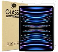 TechDealsUK 2 Pack Screen Protector for iPad Pro 12.9 2022 2021 2020 2018 Tempered Glass 6th/5th/4th/3rd Generation