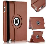TechDealsUK 360 Degree Rotating Case For Apple iPad 4 3 2 (2011-2012) PU Leather Stand Swivel Folio Cover (Brown)