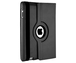 TechDealsUK PU Leather 360 Degree Rotating Stand Swivel Case Folio Cover For Apple iPad 4 3 2 (Black)