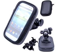 TechDealsUK Waterproof Rotating Bicycle Bike Mount Handle Bar Holder Case For Mobile Phones - Apple iPhone 5/5S/5C - Black