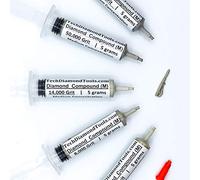 TechDiamondTools Diamond Polishing Compound Kit of 5 Polishing Paste USA Made 5000 8000 14000 50000 100000 Grit for Marble Glass Metal Rock Jewelry Resin Silver with 25% of Diamond Powder